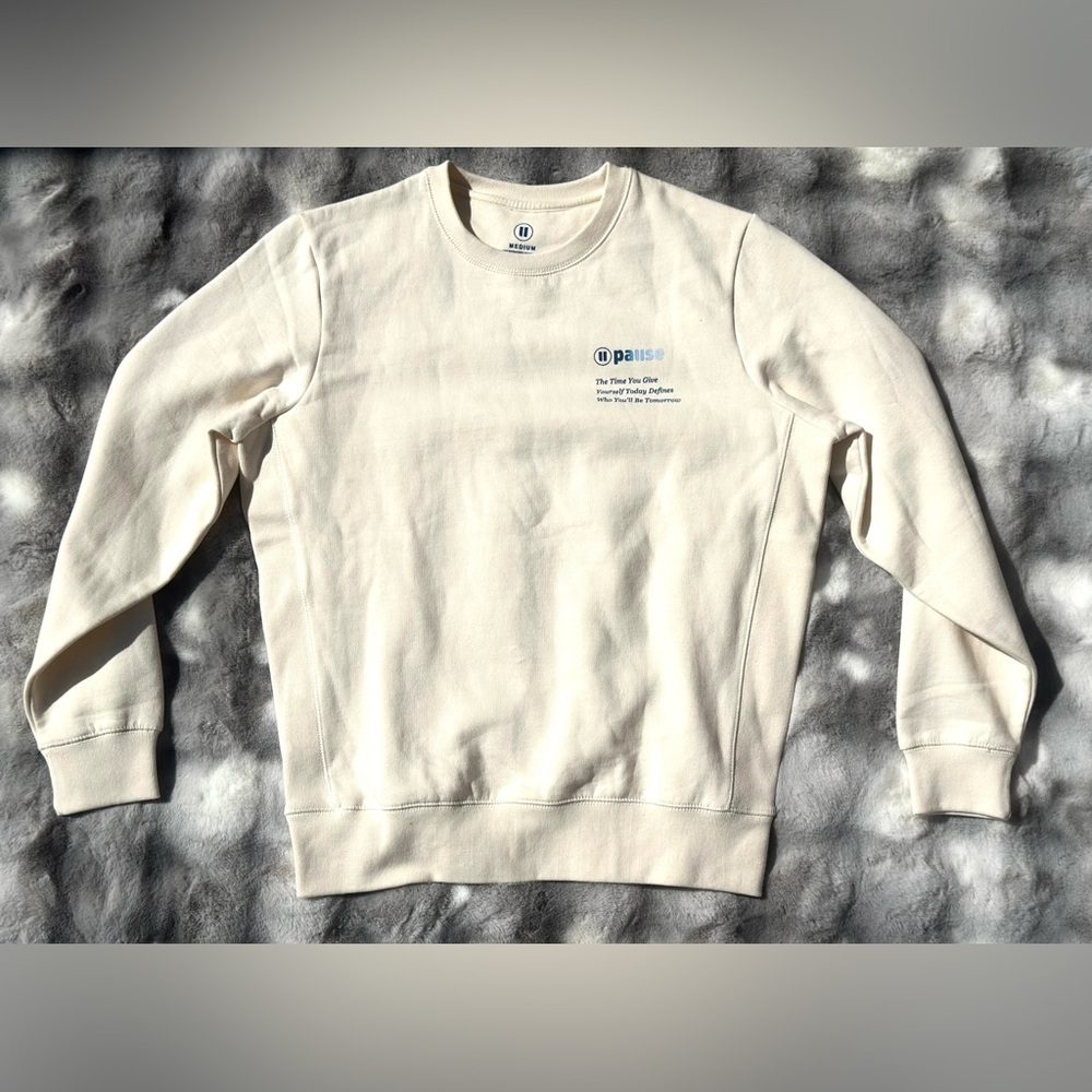 Pause weho cream crewneck sweatshirt🐦‍⬛